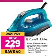 Game Russell Hobbs Power 2000W Steam Spray Iron RHI-2000TR offer
