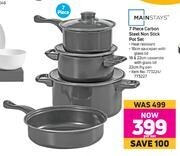 Mainstays 7 Piece Carbon Steel Non Stick Pot Set-Per Set