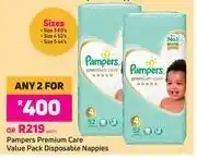 Game Pampers Premium Care Value Pack Disposable Nappies-For Any 2 offer