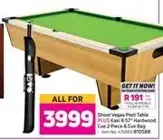 Game Shoot Vegas Pool Table Plus Easi 8 57" Hardwood Cue 2 Piece & Cue Bag-For All offer