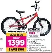 Game Monogoose 20" Brute BMX Bicycle With 3.0 Tyre-Each offer