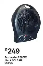 Leroy Merlin Goldair 2000W Black Fan Heater offer