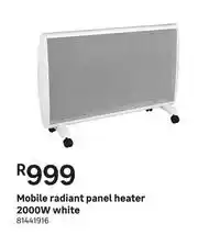 Leroy Merlin Mobile Radiant Panel Heater 2000W White offer