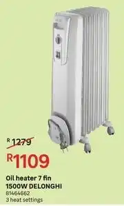 Leroy Merlin Delonghi 7 Fin 1500W Oil Heater offer