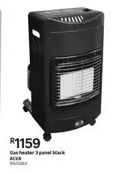Leroy Merlin Alva 3 Panel Black Gas Heater offer