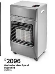 Delonghi 3 Panel Silver Gas Heater
