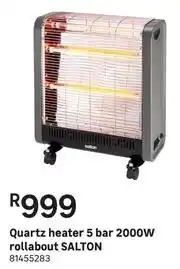 Leroy Merlin Salton 2000W 5 Bar Rollabout Quartz Heater offer