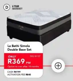 Astra Furnishers La Bathi Simola Double Base Set offer