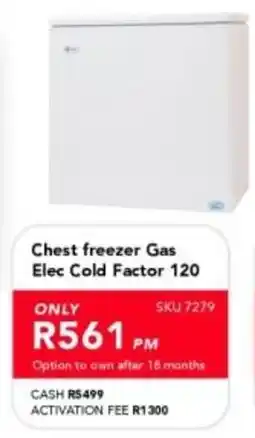 Astra Furnishers Chest freezer Gas Elec Cold Factor 120 offer