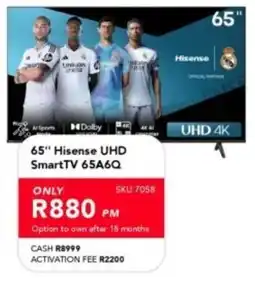 Astra Furnishers Hisense 65" UHD Smart TV 65A6Q offer