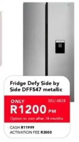 Astra Furnishers Fridge Defy Side by Side DFF547 Metallic offer