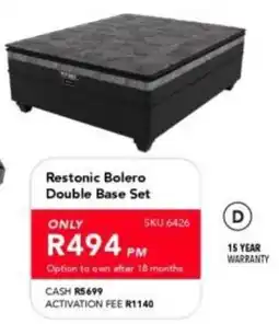 Astra Furnishers Restonic Bolero Double Base Set offer