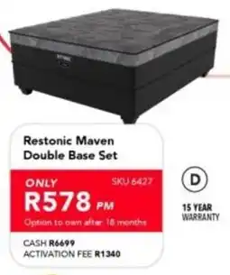 Astra Furnishers Restonic Maven Double Base Set offer