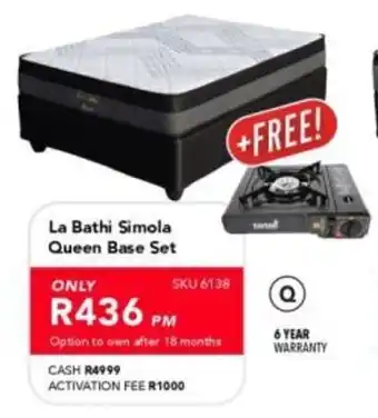 Astra Furnishers La Bathi Simola Queen Base Set offer