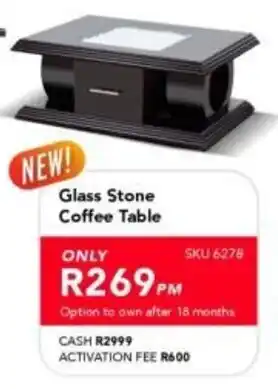 Astra Furnishers Glass Stone Coffee Table offer