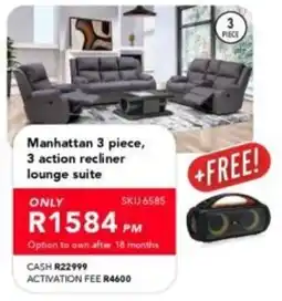 Astra Furnishers Manhattan 3 action recliner lounge suite offer