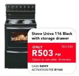Astra Furnishers Stove Univa 116 Black with storage drawer offer