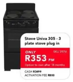 Astra Furnishers Univa 305 3 plate stove plug in offer