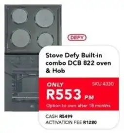 Astra Furnishers Defy Stove Built-in combo DCB 822 oven & Hob offer
