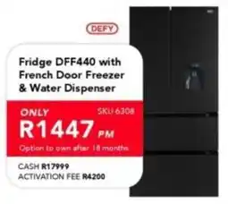 Astra Furnishers Defy Fridge DFF440 with French Door Freezer & Water Dispenser offer