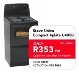 Astra Furnishers Univa Stove Compact 4plate U405B offer