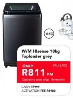 Astra Furnishers Hisense W/M Toploader grey offer