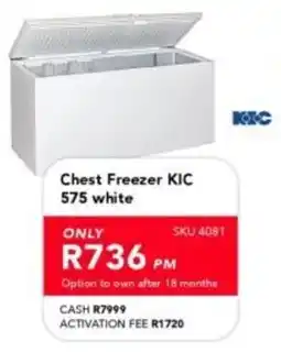 Astra Furnishers KIC Chest Freezer white offer