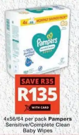 MediRite Pampers Sensitive/ Complete Clean Baby Wipes offer