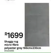 Leroy Merlin Shaggy Rug Micro-Fibre Ployester (Grey)-160cm x 230cm offer