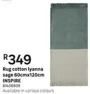 Leroy Merlin Inspire Rug Cotton Lyanna Sage-60cm x 120cm offer