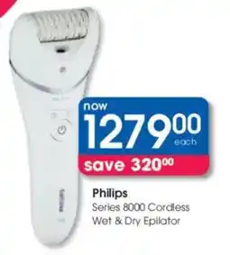 Clicks Philips Series 8000 Cordless Wet & Dry Epilator offer
