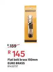Leroy Merlin Euro Brass Flat Bolt (Brass) 150mm offer