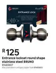 Leroy Merlin Bruno Entrance Lockset Round Shape (Stainless Steel) offer