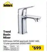 Builders Warehouse Buildes Trend Basin Mixer 850021440 offer