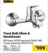Builders Warehouse Builders Trend Bath Mixer & Handshower 850021514 offer