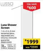 Builders Warehouse Lusso Luna Shower Screen 1m x 2m 850010202 offer