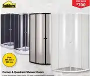 Builders Warehouse Builders Corner & Quadrant Shower Door 6mm Tempered Clear Glass 725893/725896 offer