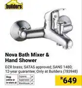 Builders Warehouse Builders Nova Bath Mixer & Hand Shower 783948 offer