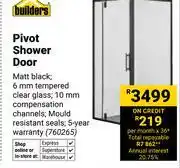 Builders Warehouse Builders Pivot Shower Door 760265 offer