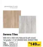 Builders Warehouse Serena Tiles 500mm x 500mm 850021822,850021796-Per Sqm offer