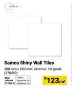 Builders Warehouse Samca Shiny Wall Tiles 200mm x 200mm 578489-Per Sqm offer