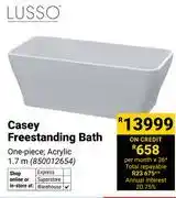 Builders Warehouse Lusso Casey Freestanding Bath 1.7m 850012654 offer