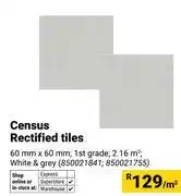 Builders Warehouse Census Rectified Tiles 60mm x 60mm 850021841,850021755-Per Sqm offer