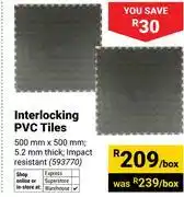 Builders Warehouse Interlocking PVC Tiles 500mm x 500mm 593770-Per Box offer