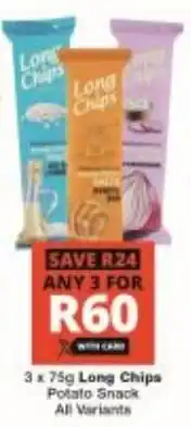Checkers Long Chips Potato Snack All Variants offer