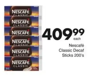 Save Hyper Nescafé Classic Decaf Sticks offer