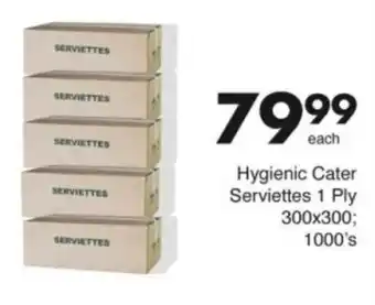 Save Hyper Hygienic Cater Serviettes 1 Ply offer
