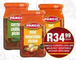 Take 'n Pay Pakco curried chillies mild/ hot vegetable atchar offer