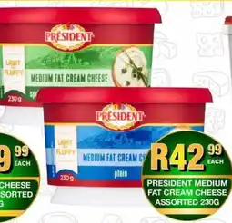 Take 'n Pay President medium fat cream cheese assorted offer