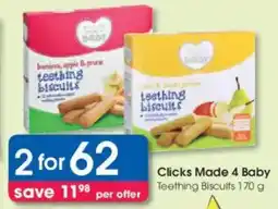 Clicks Clicks Made 4 Baby Teething Biscuits offer